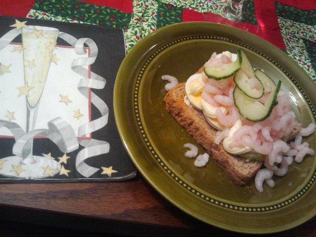 Vi gled in i det nya året så att säga på en räkmacka :-D