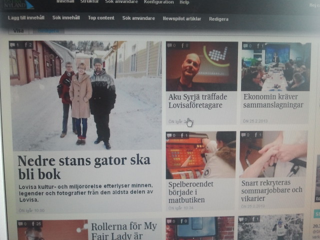 Östra Nylands ganska nya webbsajt.