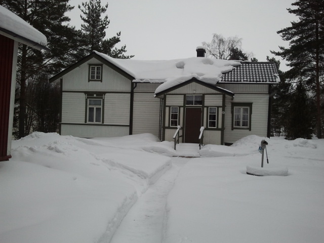 Så här mycket snö hade vi söndagen den 17 februari.