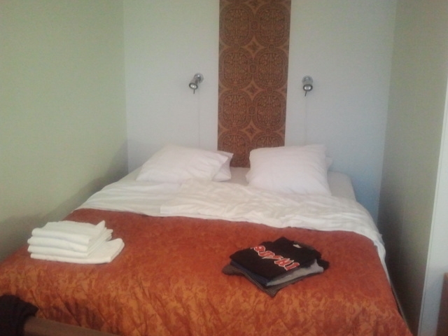 Dubbelsängen bjöd på en natt med god sömn.