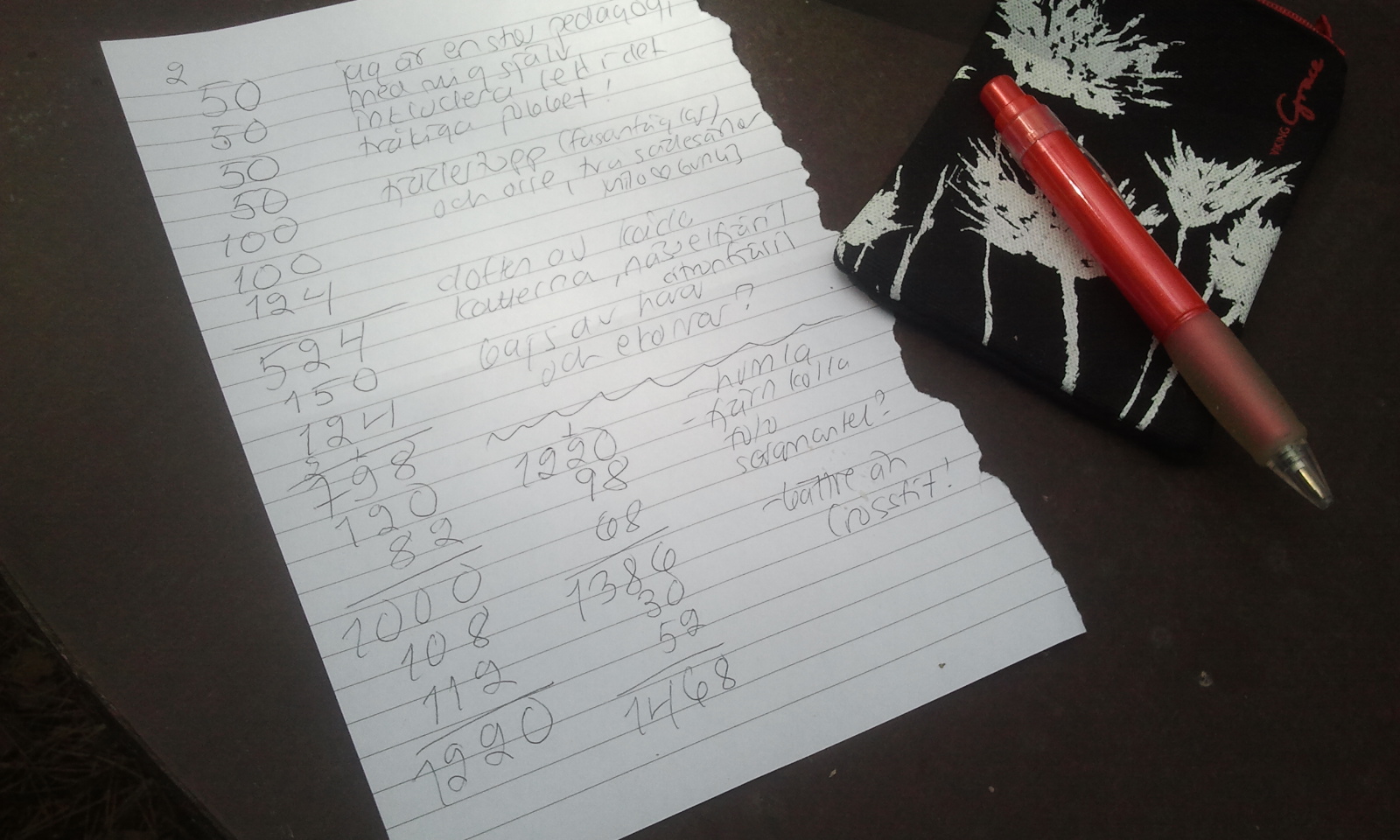 Förde bok över kottarna, iakttagelserna i naturen och lite annat :-)