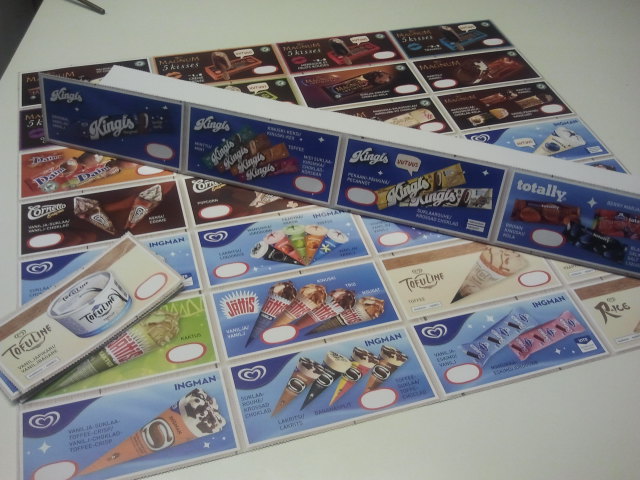 En del av de här glassarna säljer vi.