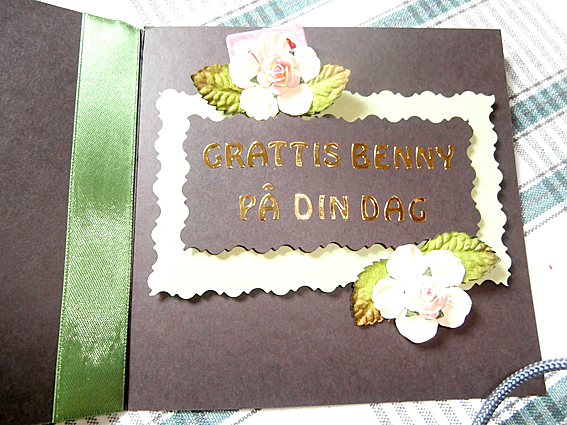 Jeanette är en hejare på att göra vackra kort. Det är alltså makens sons sambo som grattade på det här sättet. Hänger ni med? - - - Hur som helst, det känns fint då någon lagt ner tid och möda. Kortet var dessutom fint inpackat. Det där ena hjärtat där ovanför blomman var inte med från början, det hade lossnat från ett annat kort Guuben fick.