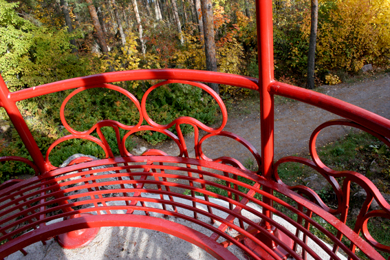 På första avsatsen av tre ser utsikten ut så här.