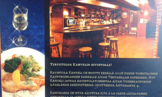 Tanken är att vi i dag ska äta här (inte vid bardisken dock) - för att fira en god vän som fyllde 50 år i november.