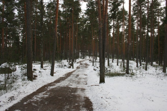Ett av många möjliga promenadstråk från centrum hem till södra åsen.