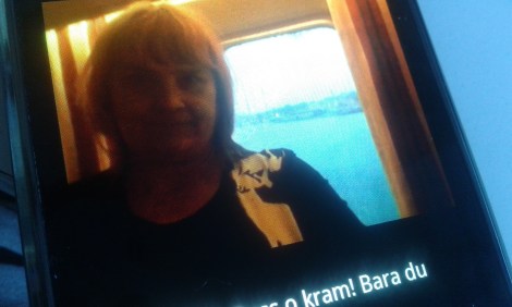 Jag tog en selfie i hytten den 25.12.13. I dag fick maken mms:et.