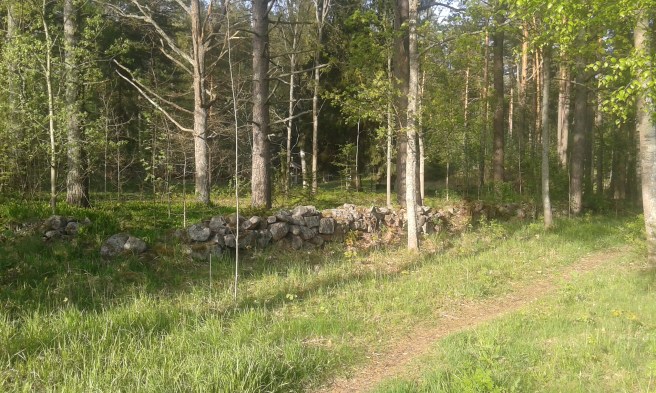 Där borta mellan träden skymtar några kors.