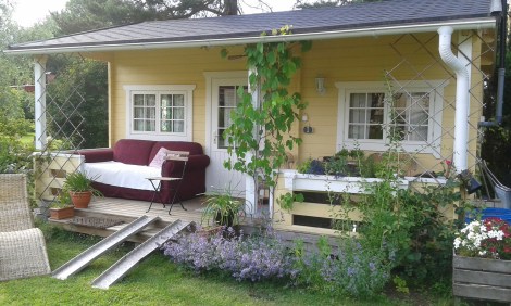 Här samlades vi för kvällen och det var här det befriande skrattet kom.