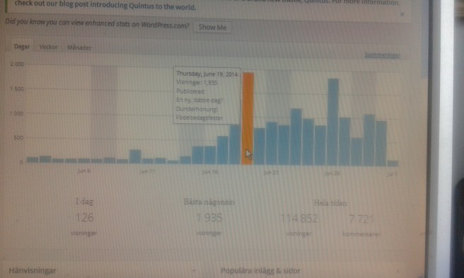 Bloggen har haft massor av besök.