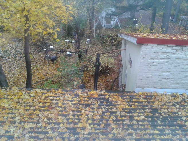 Härifrån ser vi ut över tak och gårdar.