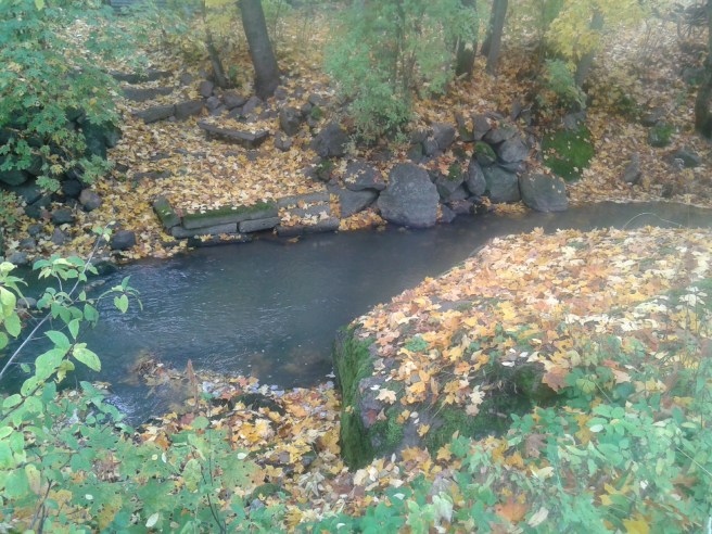 Vackert med de gamla stentrapporna och alla löv.