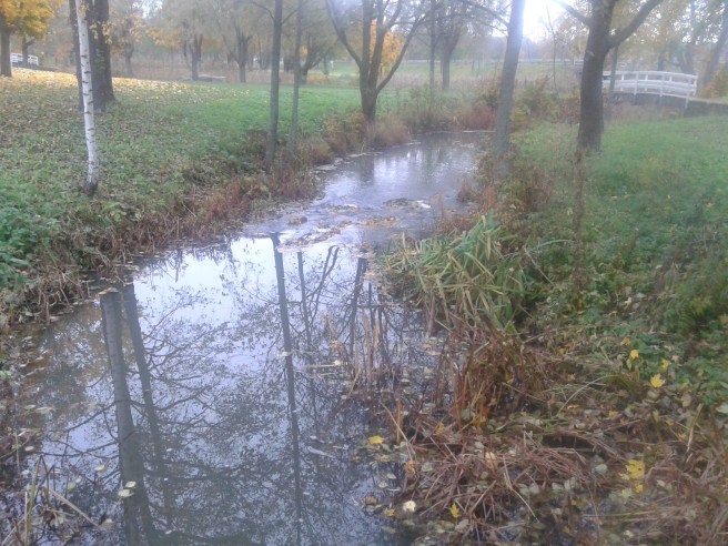 Och här rinner ån snart ut i Lovisaviken.