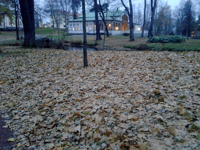 Går allt oftare genom Kapellparken, här på väg hemåt från mataffären.