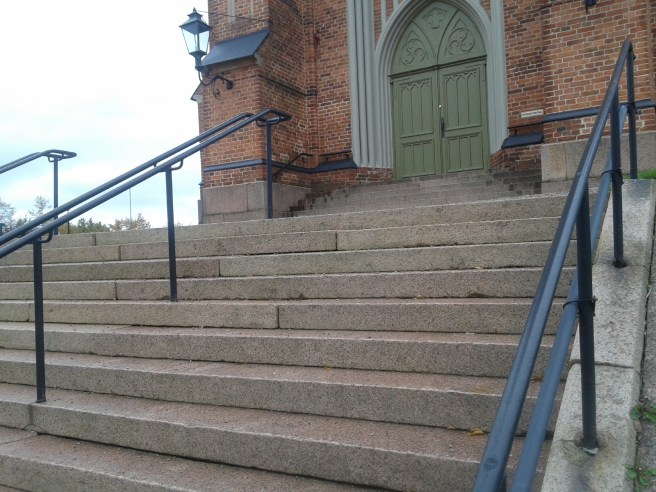 Trapporna till Lovisa kyrka.