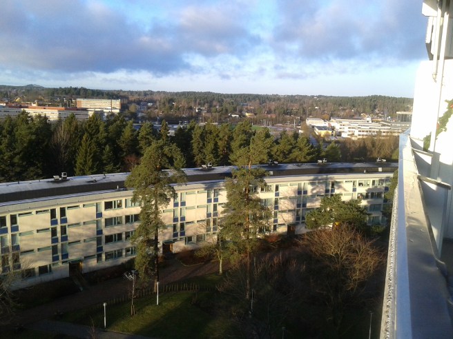 Utsikt från balkongen.