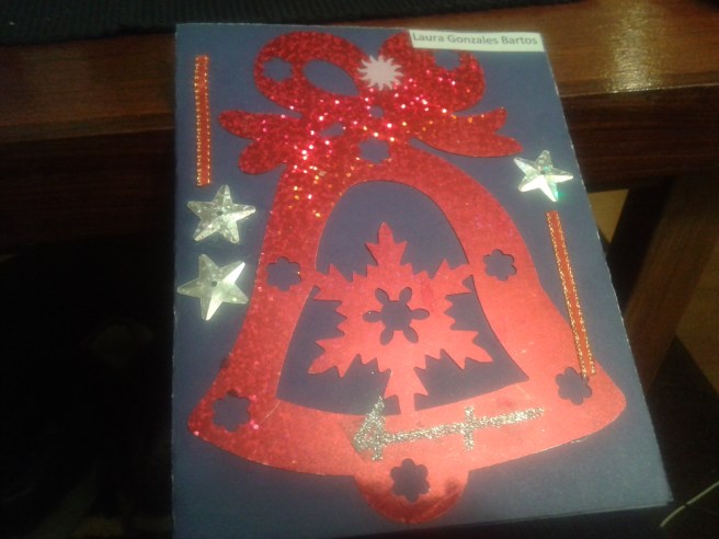 Från mitt fadderbarn Laura i Bolivia fick jag det här kortet.