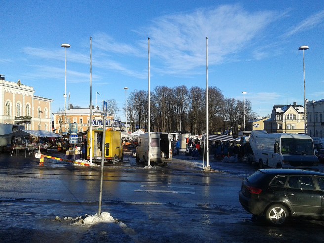 På dagen var det sol och kring plus sju grader.