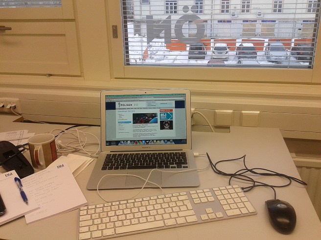 Så här såg min arbetsplats ut i dag.