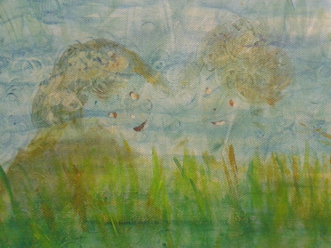 Detaljstudie av kvällens naivistiska skapelse.