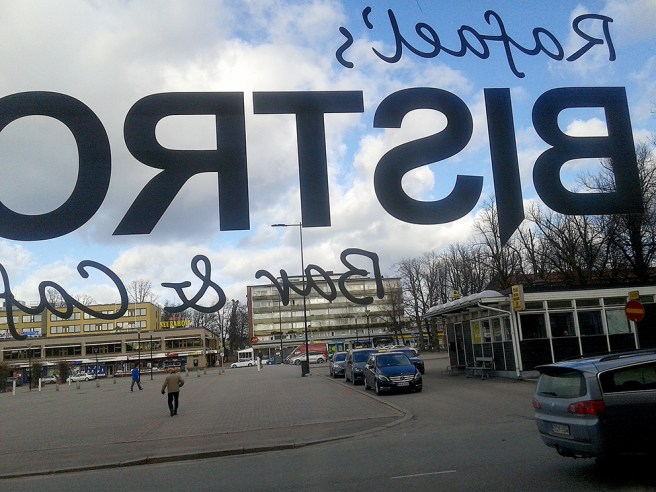 Utsikt mot taxistationen i Borgå.