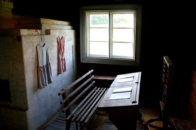 Man kunde också gå in i det små stugorna och se hur man levde förr.