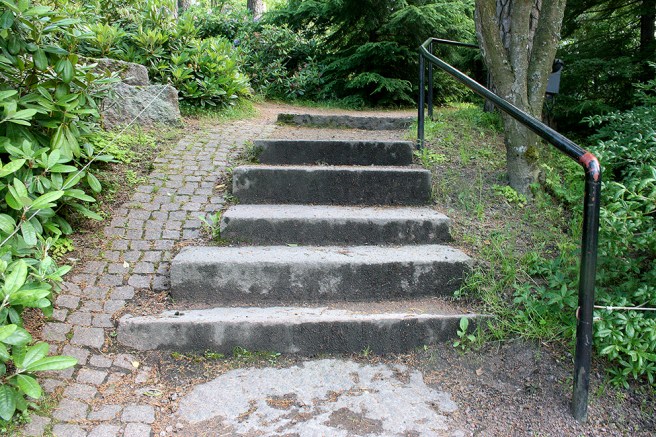 Vackra trappor i Sapokanpuisto i Kotka.