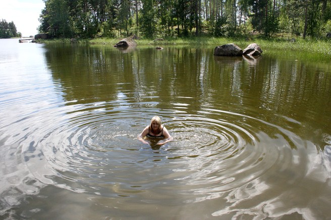 Brrr det är kallt men jag doppade mig TVÅ gånger :-)