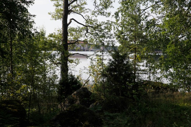 Abborrfors i Strömfors, älven låg nästan spegelblank.