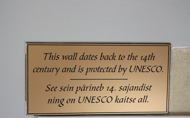 Väggen i hotellrummet har fått Unescos skyddsstatus.