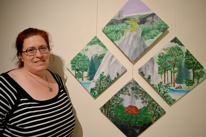 Det här konstverket heter Sagoskog.