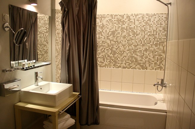 Badrummet på hotellet i Tallinn.