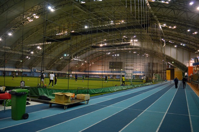 Den fria höjden till taket i hallen är över tjugo meter.