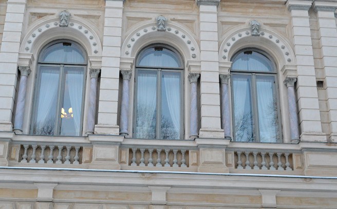 Ena kortsidan på stadshuset i Borgå.