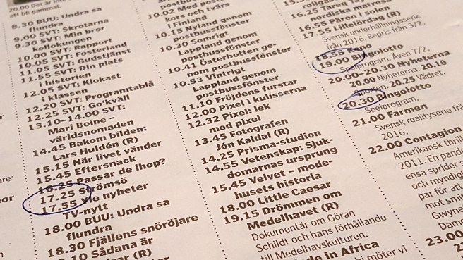 Ibland är jag gammaldags och kollar tv-tablåerna i papperstidningen :-)