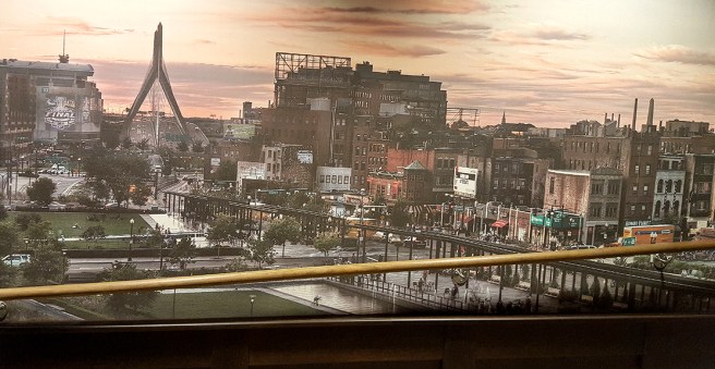 En av många väggar i köpcentret Forum.