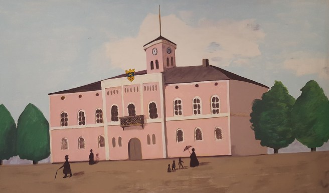 Förr var torget framför rådhuset inte stenbelagt. Det är det i dag.