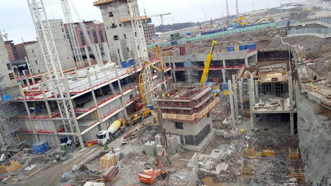 Den här synen mötte oss då vi steg av vid Fiskehamnens metrostation.