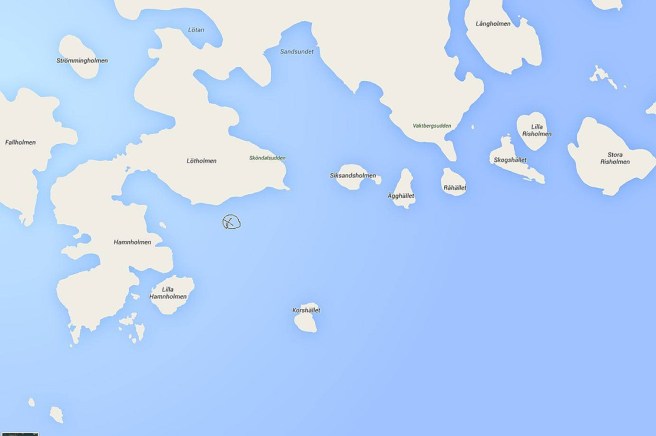 Här kastade vi ankar första natten.