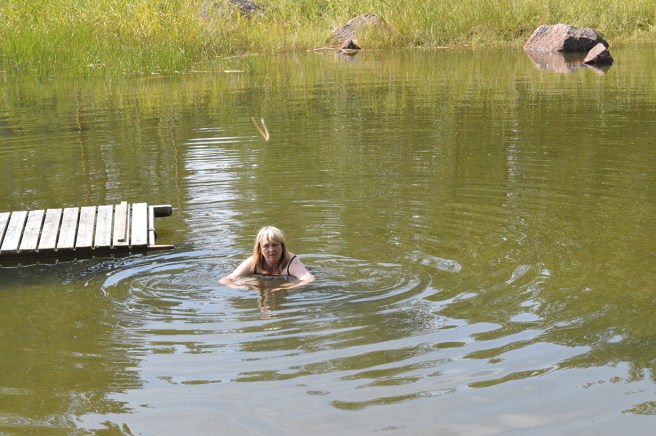 Första doppet i havet blev så sent som den 20 juli. Tror att det inte var mer än femton grader men oj så skönt det var :-)