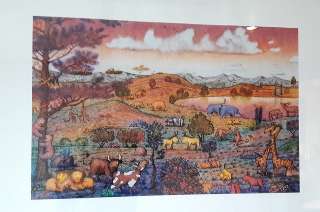 En tavla i hytten på supporterresan i mitten av augusti. Gillar temat!