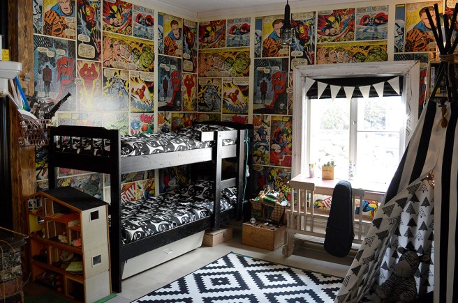 Många barn beundrade det här rummet i Vackerbacka.