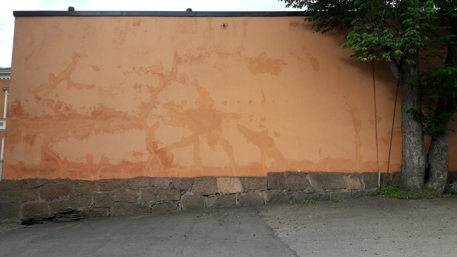 Stor yta, som gjort för ett graffitikosntverk.