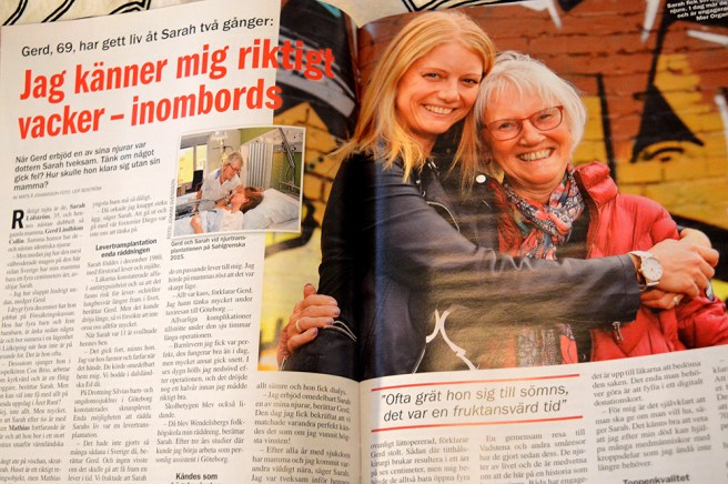 Gerd har gett en av sina njurar till sin dotter Sarah.