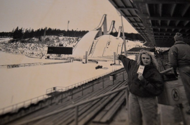 Reporter Carita från tidningen Östra Nyland på plats i Lahtis 1989.