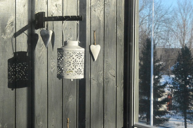 Lyktan på balkongen som jag sätter ett ljus i varje kväll.