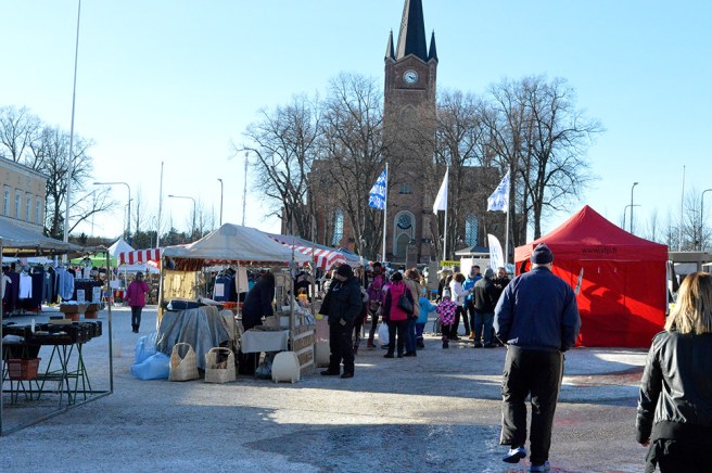 Februarimarknad i Lovisa.